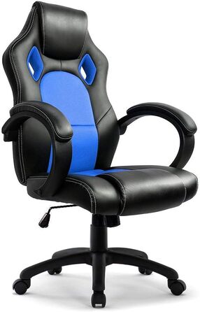 Інтимне ігрове крісло WM Heart Ергономічне шкіряне крісло PC Racing Executive Chair (синій)