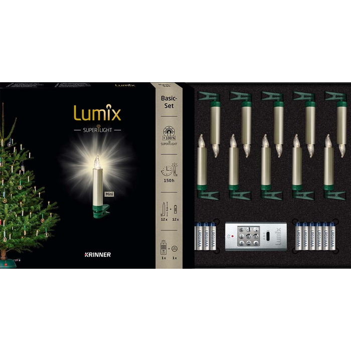 LED-іграшки для ялинки Lumix® Superlight Mini Metallic, комплект 12 шт. з IR-пультом, Cashmere