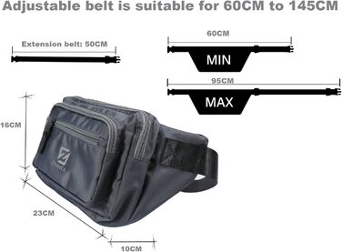 Поясна сумка Fanny Pack для жінок і чоловіків Поясна сумка водонепроникна з регульованим ремінцем з пряжкою для вигулу собак, бігу, піших прогулянок, бігу - (сірий)