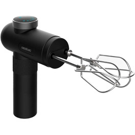 Ручний міксер Cecotec PowerTwist 500 Full Steel: 500 Вт, 5 швидкостей + турбо, 3 насадки (міксер, гак, віночок), сталь, без чаші (чорний)