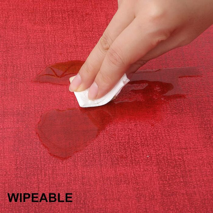 Набір підставок під тарілки з екошкіри, 6 шт. - Водостійкі, легко миються, для кухні та обіднього столу (Червоний, Середній)