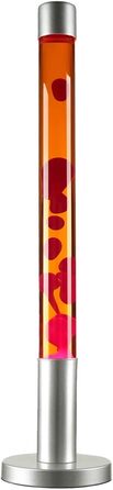 Лавовий світильник Licht-Erlebnisse з алюмінієвого скла 76 см сріблясто-червоно-оранжевий