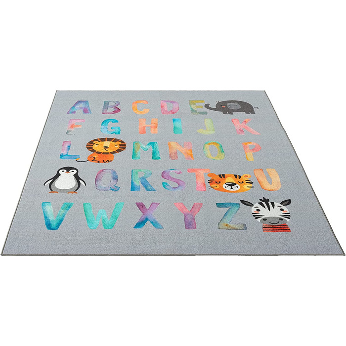 Дитячий килим щасливе життя, дитячий килим, килимок для ігор, що миється, килимок з цифрами, надувний килимок, цифри, Рожевий, (120 х 160 см, алфавітно-сірий)