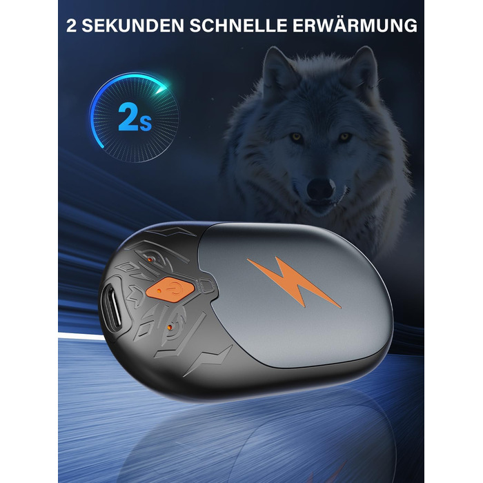 Електричні грілки для рук 2 шт., ультралегкі, перезаряджувані, портативні, 3 режими нагріву, до 24 годин, багаторазові USB грілки для рук для активного відпочинку взимку сірого кольору