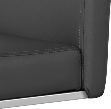 Набір з 2-х крісел для їдальні Yaheetech з м'яким сидінням, штучна шкіра, металевий каркас, сірий (135 кг)