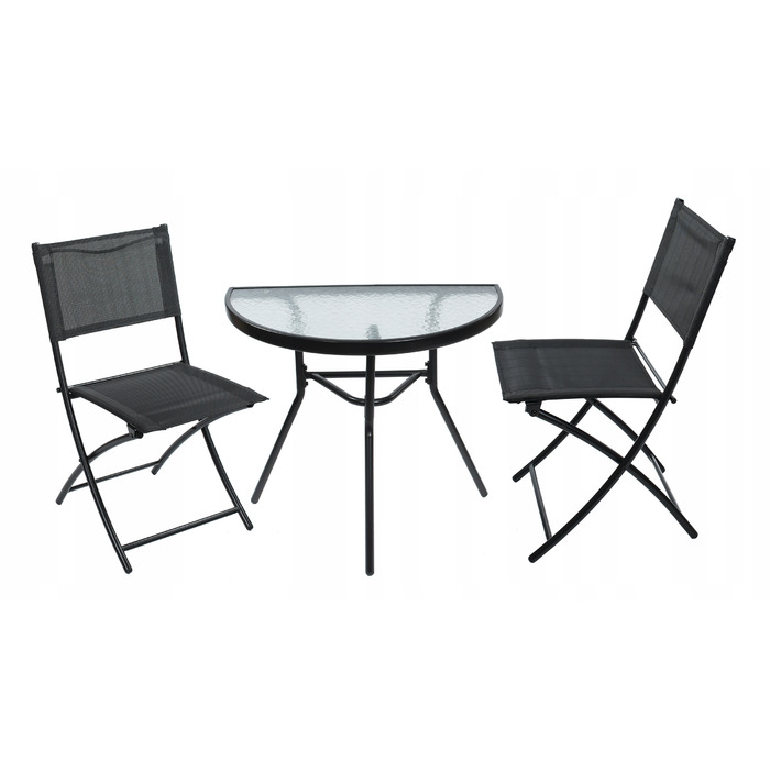 Комплект садових меблів Jumi Premium, метал, чорний, 3 предмети