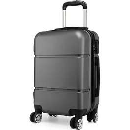Чемодан ручної поклажі KONO з жорсткою оболонкою, на колесах, 55x38x22 см, 33 літри, сірий