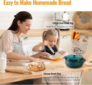 Набір для закваски та випікання хліба: корзини для бродіння (круглі 23 см, овальні 25 см) та аксесуари для випікання