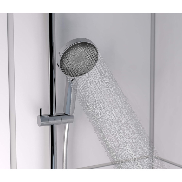 Ручний душ SCHTTE 60955 SAMOA RAIN з технологією оксамитового розпилення, душова лійка з більш ніж 300 струменями і 3 регульованими типами розпилення, антинакипна лійка для душу, хром (хром)