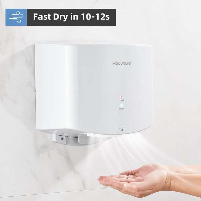 Компактний автоматичний електричний сушар для рук настінний для дому та комерційних приміщень (білий)