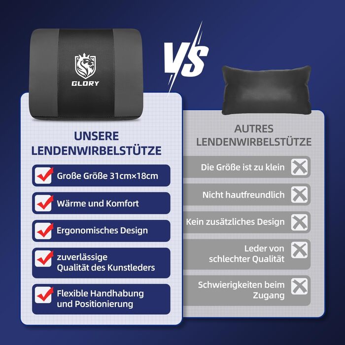 Ігровий крісло, офісне ергономічне крісло з регульованою підніжкою, з підголівником та підтримкою попереку, обертове, 150 кг, сірий