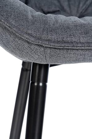 Набір з 2 барних стільців Gibson - рожеві, з підніжками, матеріал: тканина, сірий колір