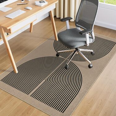 Килимок під офісний стілець Regenbogen для килима, ковроліну, паркету, 90x120 см (Чорний)