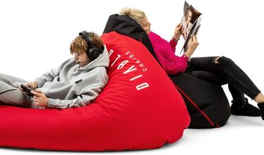 Подушка для сидіння Diablo Gaming Beanbag XXL з наповнювачем Ігрове крісло Дитяча крісло-мішок Крісло-мішок для дитячої кімнати Вітальні EPS Намистини Поліестер 110 см х 100 см (чорний)