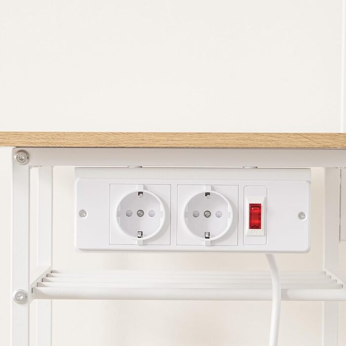 Стелаж кухонний з розетками, підлоговий, 35x48x135 см, 4 гачки, станція для кави з тримачем для пляшок, вінтажний, чорний ABRHR23UE01 (білий)