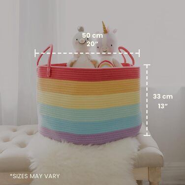 Корзина для іграшок та речей в дитячу кімнату OrganiHaus, велика плетена корзина з ручкою, розкладна, для ковдр, іграшок та одягу, дизайн 