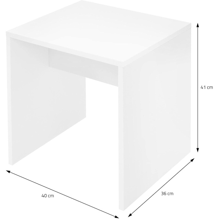 Туалетний столик ML-Design, 2 ящика, дзеркало, 3 відділення, 80x40x140 см, білий, в т.ч. табурет