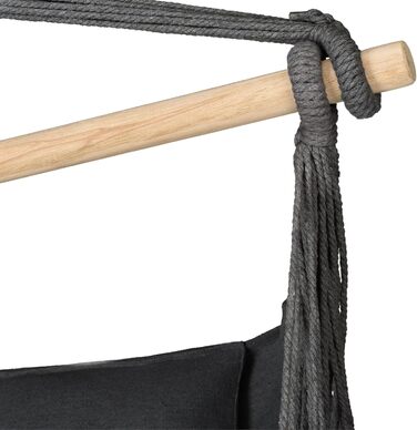 Підвісне крісло-гойдалка з подушкою 100x130x75 см, до 150 кг, для саду та дому, графітовий колір