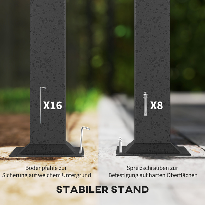 Газонний павільйон, 3,3 x 4 м, намет для саду з сітчастими шторами, двоярусна дах, обтяжка з екошкіри, металевий каркас, світло-сірий