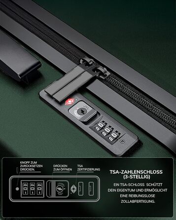 Набір валіз FERGÉ 3 шт. з жорстким корпусом, TSA-замок, Канни. Валіза-тролей, набір (ручна поклажа, L, XL). 3 шт. валізи з жорсткого корпусу, роликові валізи, 4 м'яких коліщатка - дуже міцний валіза з полікарбонату. Набір смарагдової серії