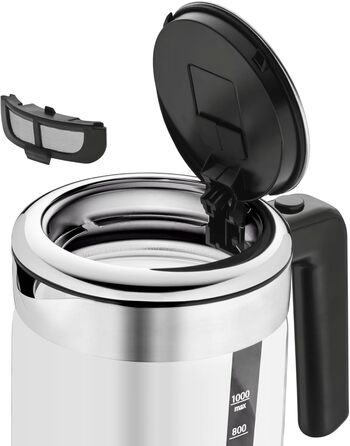 Електричний чайник-заварник WMF Küchenminis 2 в 1 з регулюванням температури, 1 л, 1900 Вт, скло, з тримачем для чайних пакетиків та ситом