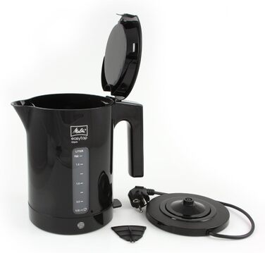 Електричний чайник Melitta Easy Top Aqua 1.7 л, 2.400 Вт, чорний/нержавіюча сталь