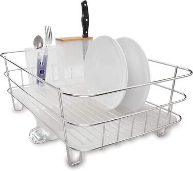 Сушарка для посуду Simplehuman KT1104 компактна, пластик, 5 років гарантії, нержавіюча сталь