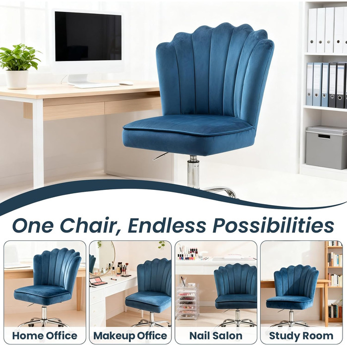 Крісло для офісу Fiximaster Homeoffice: регульоване, з м'якою оббивкою, золоті ніжки, до 135 кг (зелений/блакитний)