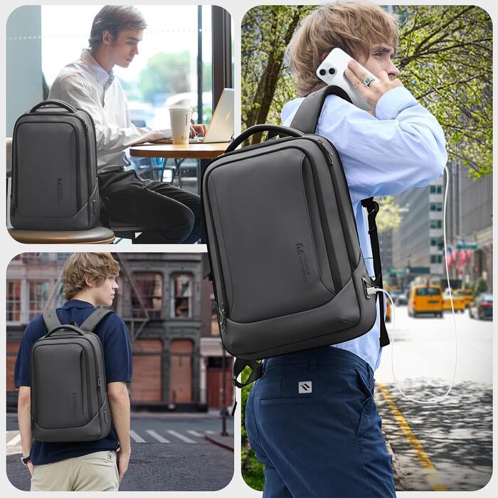 Чоловічий рюкзак для ноутбука Heroic Knight: діловий, з USB-зарядкою, захист від крадіжок, 17,3