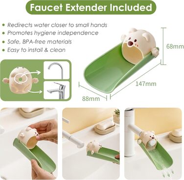 Дитячий табурет Hoopyosms Tritthocker з ручкою, сірий. Безпечний, з 2/3 сходинками для ванної, кухні та туалету