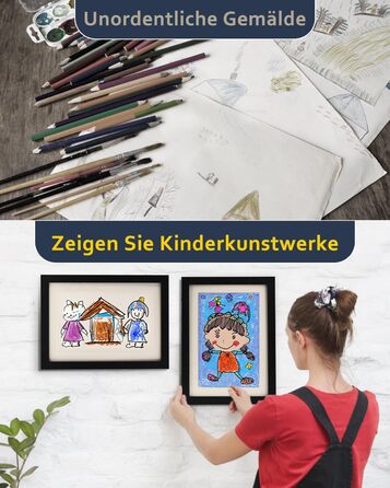 Рамка для дитячих малюнків Ciscle, A3, чорна. Рамка для фотографій та творчих робіт, ідеальна для школи та дому. 1 шт.