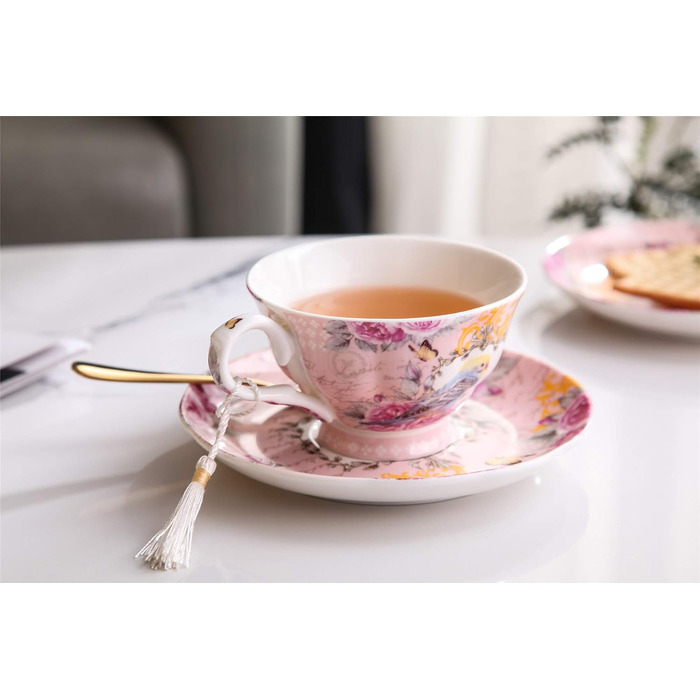 Набір чашок та блюдець London Boutique, Шеті Шик, Вінтаж, порцелан з квітковим малюнком, 2 набори в подарунковій коробці, кераміка (Cuckoo)