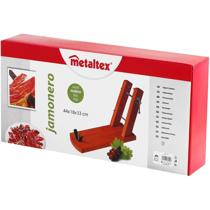 Підставка для шинки Metaltex, чорна, з дерев'яною основою