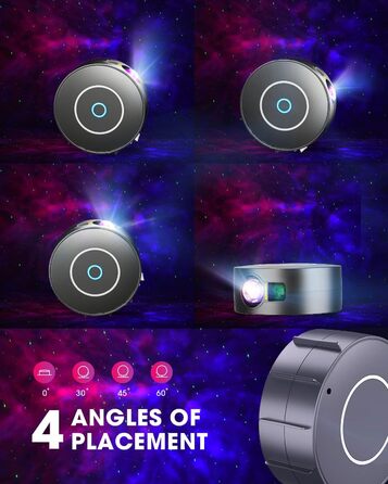 Світлодіодний проектор зоряного неба, розумне нічне світло 3D Galaxy Star Projector Lamp Діти Дорослі з RG затемненням / Wi-Fi з'єднання / додаток / голосове управління для прикраси дитячої вечірки (сірий)