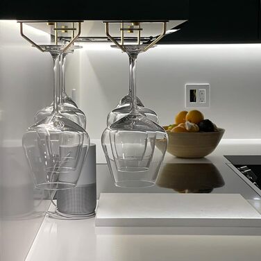 Тримач для келихів RedDreamer, 4 шт., нержавіюча сталь, для шафи, кухні, бару, 27.7 см (14 дюймів), золотий