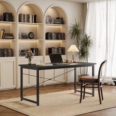 Комп'ютерний стіл CubiCubi: компактний, 100x48x75 см, для офісу/дому, металевий каркас, білий (також 120x48 см, чорний)