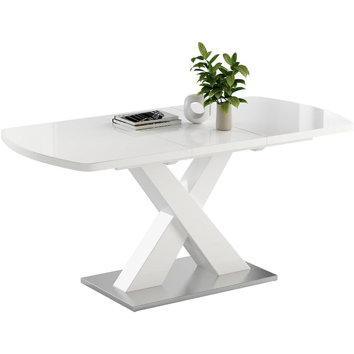 Розсувний обідній стіл Vicco Chinto, 120-160 x 80 см, чорний/білий