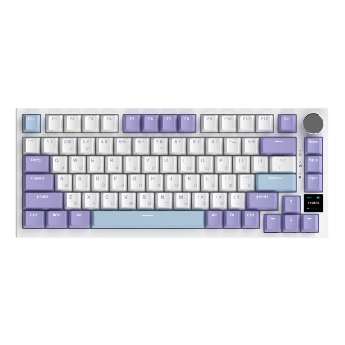 Бездротова механічна клавіатура Ajazz AK820 PRO 75% Flying Fish Switch White RGB (AK820PRO-FF-PWB)