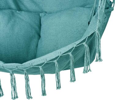 Підвісне крісло-гойдалка з подушкою 100x130x75 см, до 150 кг, для саду та дому, бохо стиль (Турквіс)