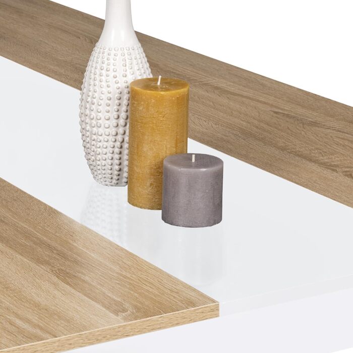 Обідній стіл Georgia прямокутний, на 8 осіб, білий та з імітацією буку, 160 x 90 см