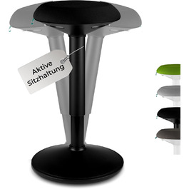 Регульований пуф Standup.Today Ella (білий/зелений) – висота 55-80 см – ергономічний пуф для офісу та дому – пуф з ефектом гойдання – пуф для робочого столу