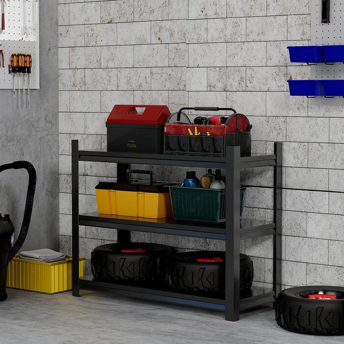 Металевий стелаж для кухні 80x86x45 см на коліщатках, чорний. Підходить для мікрохвильовки, інструментів, ванної кімнати та підвалу.