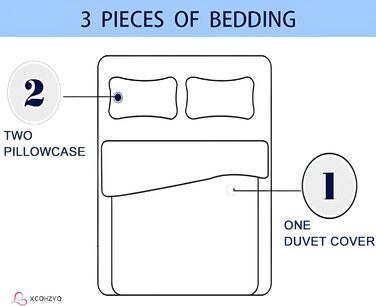 Комплект постільної білизни XCQHZYQ 180х200 см, 3 шт. и, мікрофібра, в т.ч. 2 наволочки 80х80 см