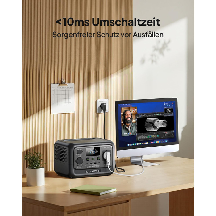 BLUETTI Elite 30 V2: Портативна електростанція 288 Wh, LFP акумулятор, 600W, Power Lifting 1500W, сонячний генератор для кемпінгу та екстрених ситуацій