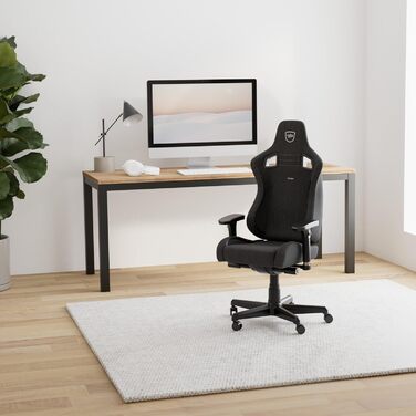 Крісло ігрове Noblechairs Epic Compact TX, ергономічне, сіре, з підтримкою голови та попереку, для тіла до 120 кг, дихаюча тканина