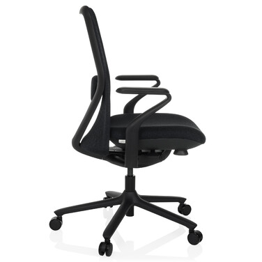 Офісне крісло VERVIO з 3D-сіткою на спинці / тканинний сидіння, чорний колір, hjh OFFICE