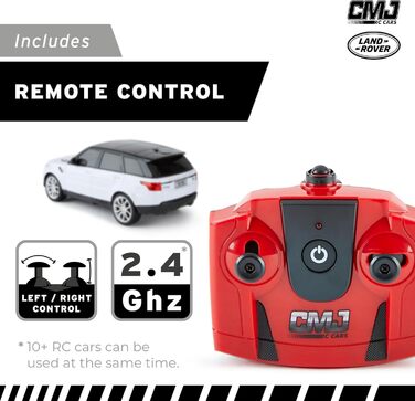 Радіокерований автомобіль CMJ Range Rover Sport 1:18, білий, 2.4 GHz, з робочими фарами, офіційна ліцензія