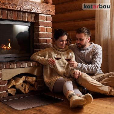 Підставка під камін KOTARBAU® 48 x 80 см, сталь з антик-мідним покриттям, захист від бруду та іскр