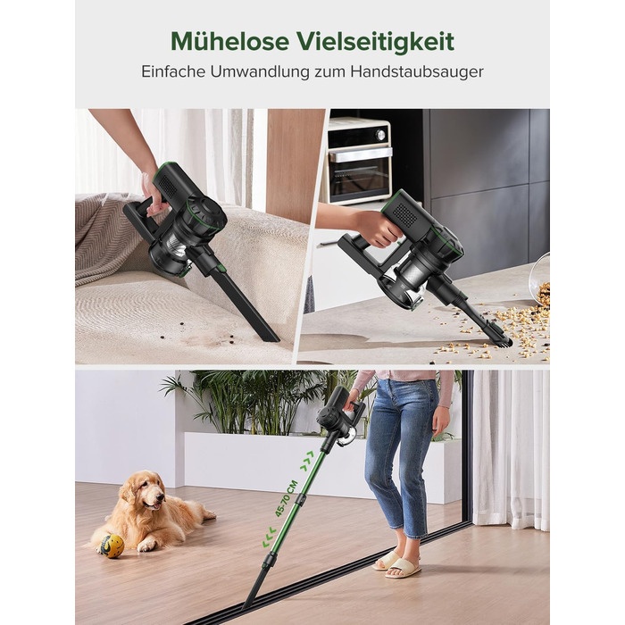 Бездротовий акумуляторний пилосос Vexilar V9PRO: 500W, 45Kpa, 60 хвилин роботи, LED дисплей, для твердих поверхонь, килимів та шерсті тварин