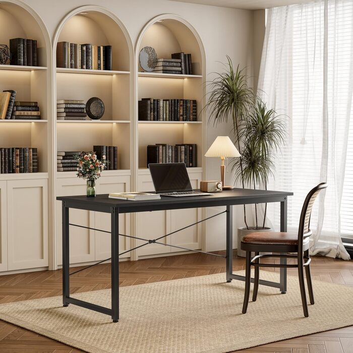 Комп'ютерний стіл CubiCubi: компактний, 100x48x75 см, для офісу/дому, металевий каркас, білий (також 120x48 см, чорний)
